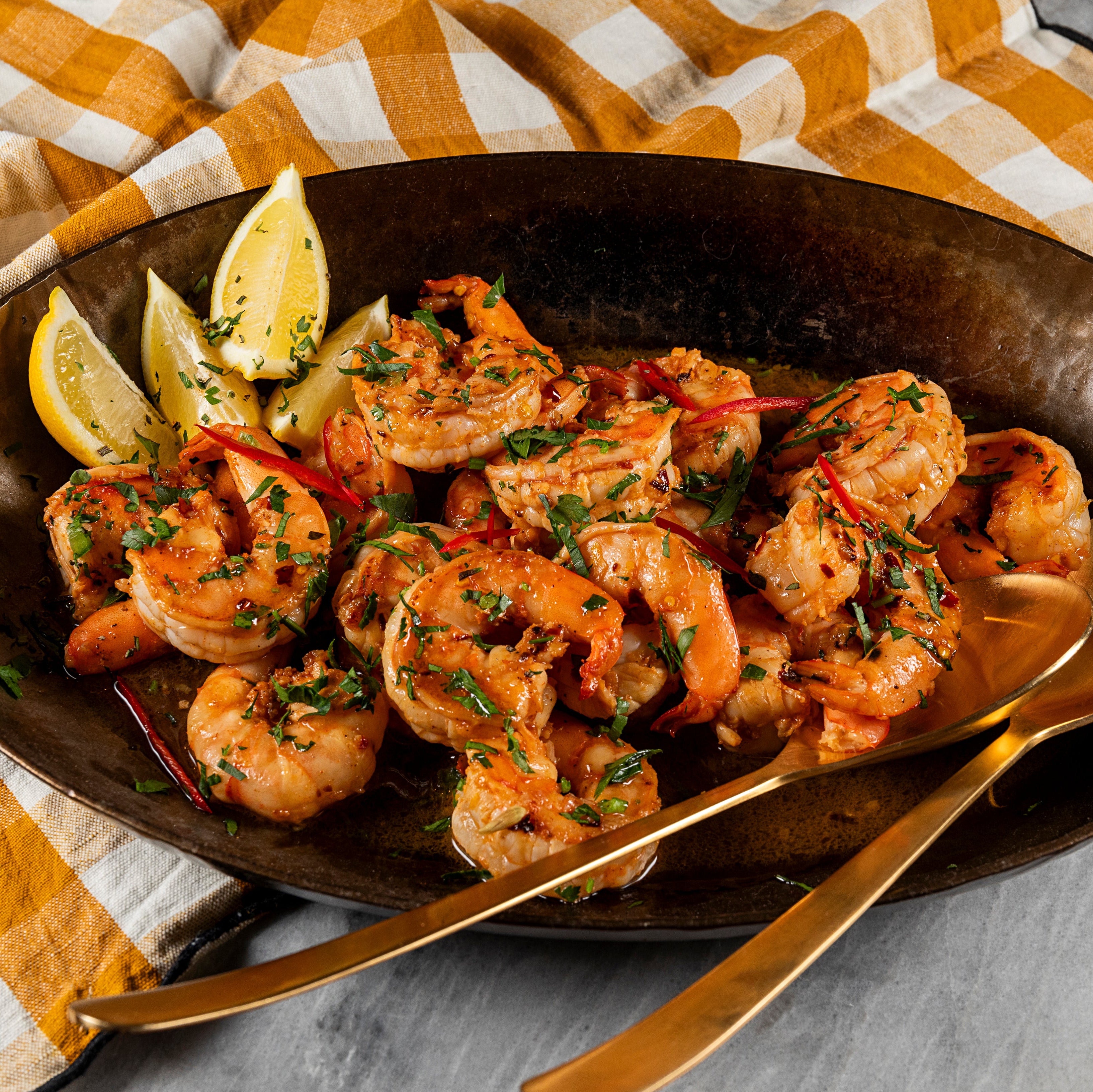 Gambas al Ajillo with Saffron Rice