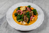 Tofu Meatball Korma with Roasted Butternut Squash, Kale & Cauliflower, Saffron Basmati Rice