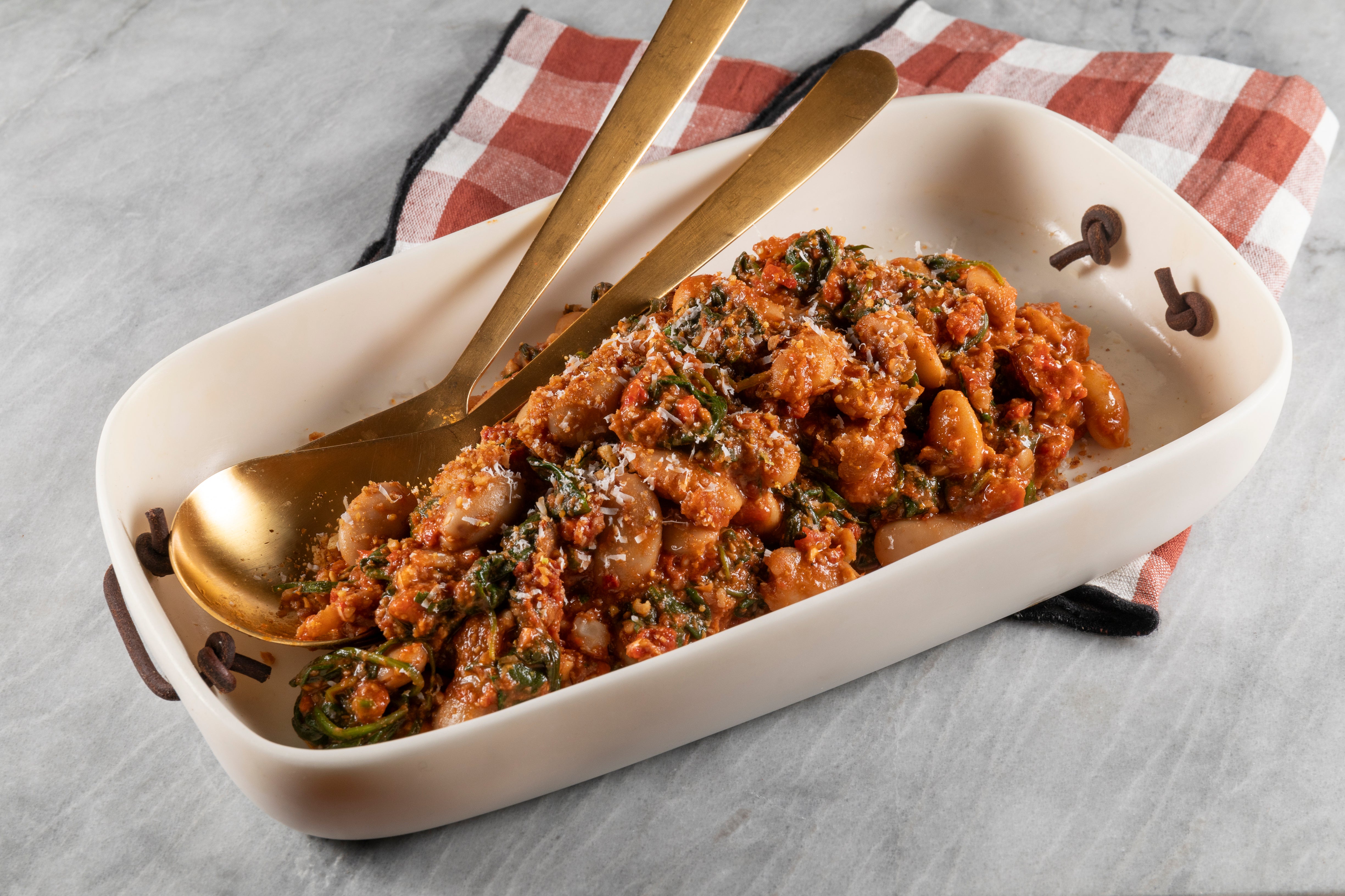 Creamy Spinach & Sundried Tomato Pesto with Butter Beans