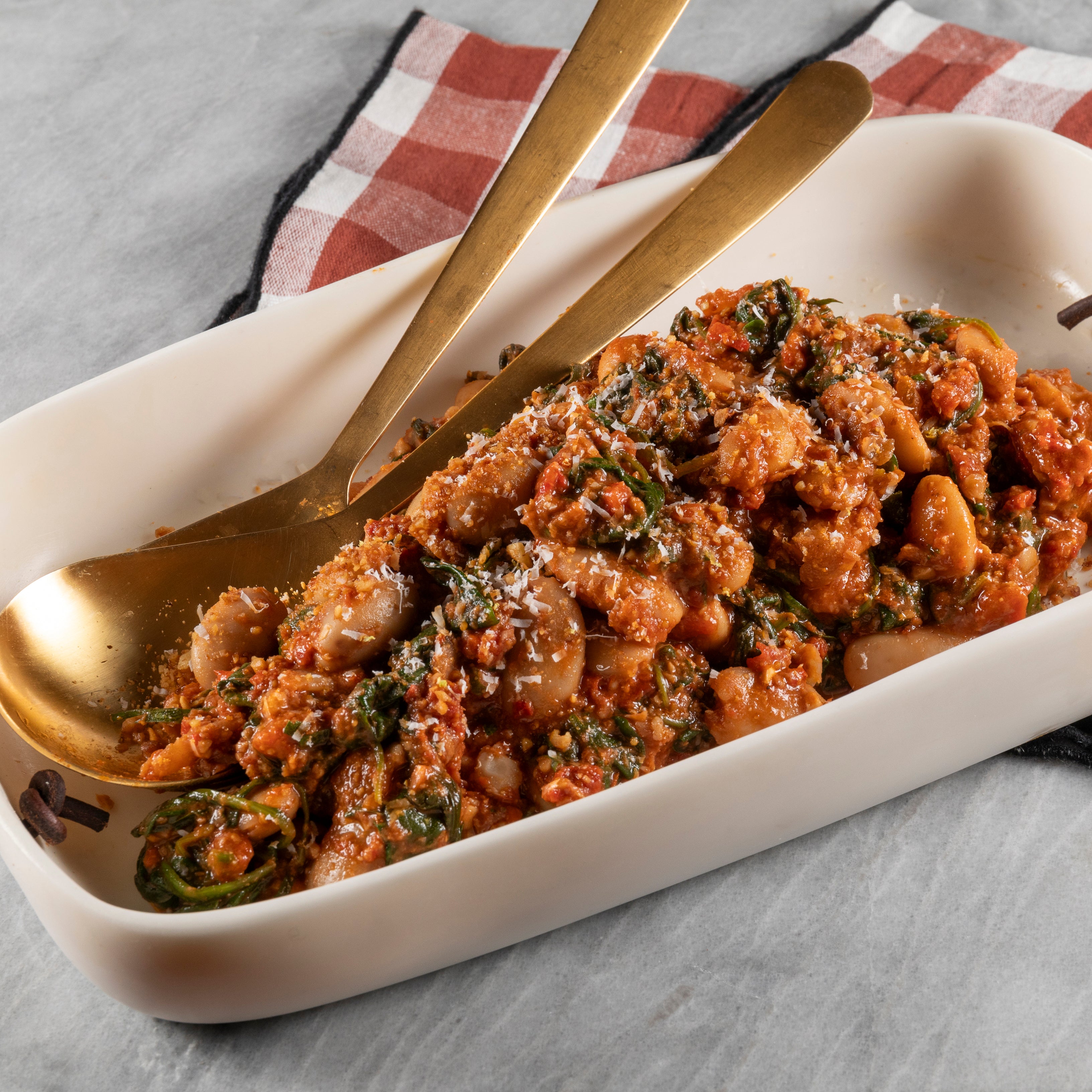 Creamy Spinach & Sundried Tomato Pesto with Butter Beans